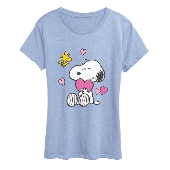 Peanuts - Snoopy and Woodstock Hearts Women's Short Sleeve Graphic T-Shirt