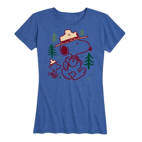 Peanuts - Snoopy and Woodstock Hiking - Women's Short Sleeve Graphic T-Shirt