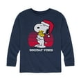thumbnail image 1 of Peanuts - Snoopy and Woodstock Holiday Vibes - Toddler And Youth Long Sleeve Graphic T-Shirts, 1 of 5