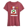 thumbnail image 1 of Peanuts - Snoopy and Woodstock House Sleigh - Women's Short Sleeve Graphic T-Shirt, 1 of 6