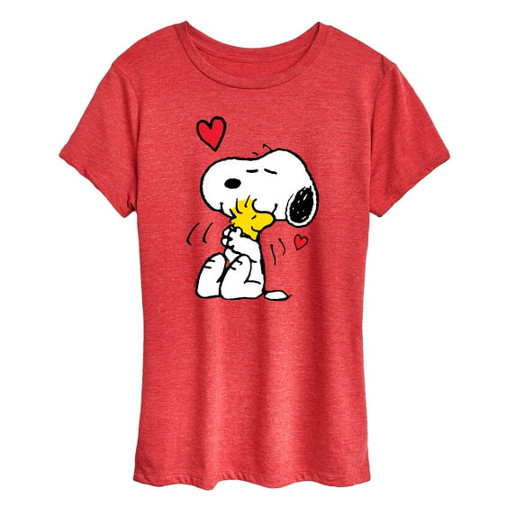 Peanuts - Snoopy and Woodstock Hug - Women's Short Sleeve Graphic T-Shirt