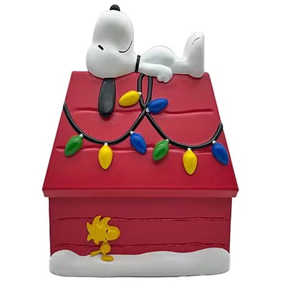 Peanuts Snoopy and Woodstock Lighted Blow Mold Decoration 14 in Battery Operated