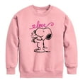 thumbnail image 1 of Peanuts - Snoopy and Woodstock Love - Youth Boys Crew Fleece Sweatshirt, 1 of 4