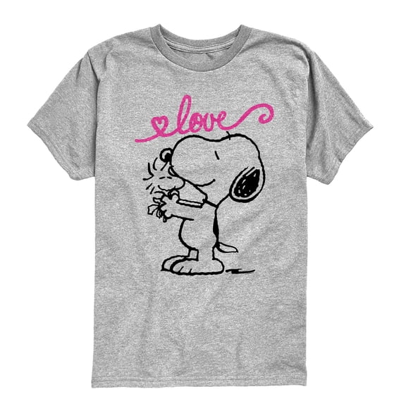 Peanuts - Snoopy and Woodstock Love - Youth Boys Short Sleeve Graphic T-Shirt
