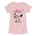 thumbnail image 1 of Peanuts - Snoopy and Woodstock Love - Youth Girls Fitted Short Sleeve T-Shirt, 1 of 5