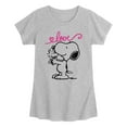 thumbnail image 1 of Peanuts - Snoopy and Woodstock Love - Youth Girls Fitted Short Sleeve T-Shirt, 1 of 4