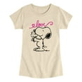 thumbnail image 1 of Peanuts - Snoopy and Woodstock Love - Youth Girls Fitted Short Sleeve T-Shirt, 1 of 5