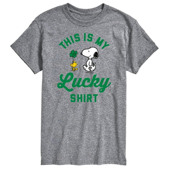 Peanuts - Snoopy and Woodstock Lucky Shirt - St Patrick's Day - Adult Short Sleeve Tee - Unisex Tshirt - Men's Tshirt