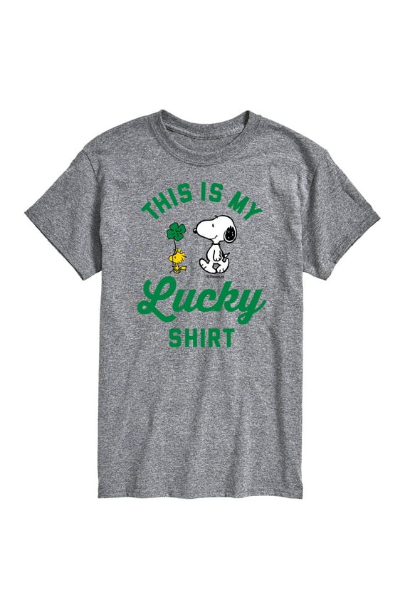- Snoopy and Woodstock Lucky Shirt - St Patrick's Day - Adult Short Sleeve Tee - Unisex Tshirt - Men's Tshirt
