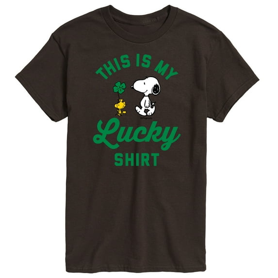Peanuts - Snoopy and Woodstock Lucky Shirt - St Patrick's Day - Adult Short Sleeve Tee - Unisex Tshirt - Men's Tshirt