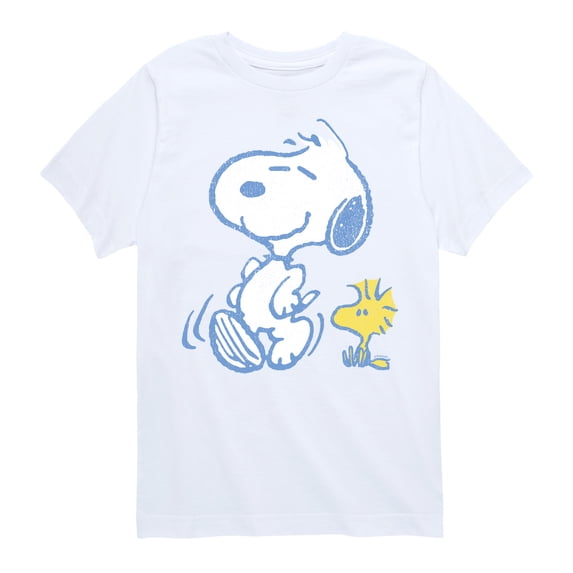Peanuts - Snoopy and Woodstock Pastels - Youth Boys Short Sleeve Graphic T-Shirt