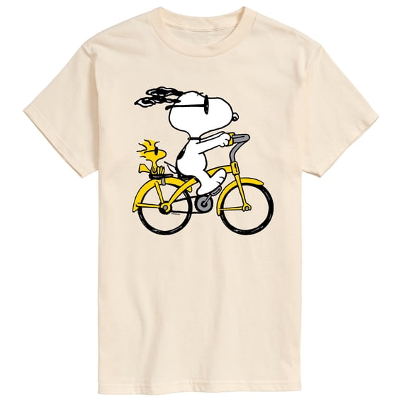 Peanuts - Snoopy and Woodstock Riding Bike - Men's Short Sleeve Graphic T-Shirt