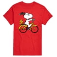thumbnail image 1 of Peanuts - Snoopy and Woodstock Riding Bike - Men's Short Sleeve Graphic T-Shirt, 1 of 5