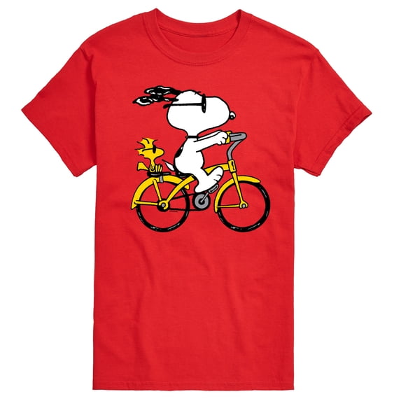 Peanuts - Snoopy and Woodstock Riding Bike - Men's Short Sleeve Graphic T-Shirt