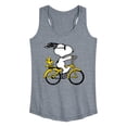 thumbnail image 1 of Peanuts - Snoopy and Woodstock Riding Bike - Women's Racerback Graphic Tank, 1 of 5