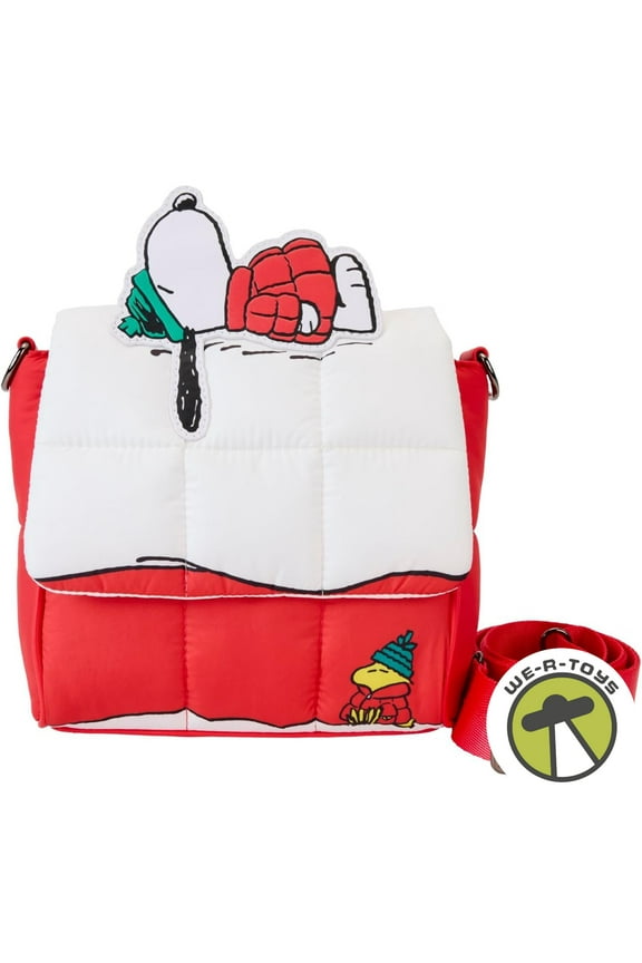 Snoopy and Woodstock Snow Day Doghouse Crossbody Bag Holiday Loungefly