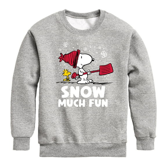 Peanuts - Snoopy and Woodstock Snow Much Fun - Toddler And Youth Crewneck Fleece Sweatshirt
