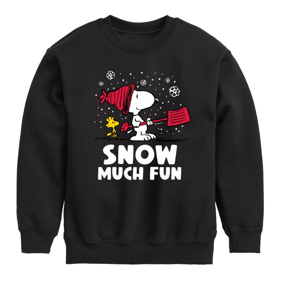 Peanuts - Snoopy and Woodstock Snow Much Fun - Toddler And Youth Crewneck Fleece Sweatshirt