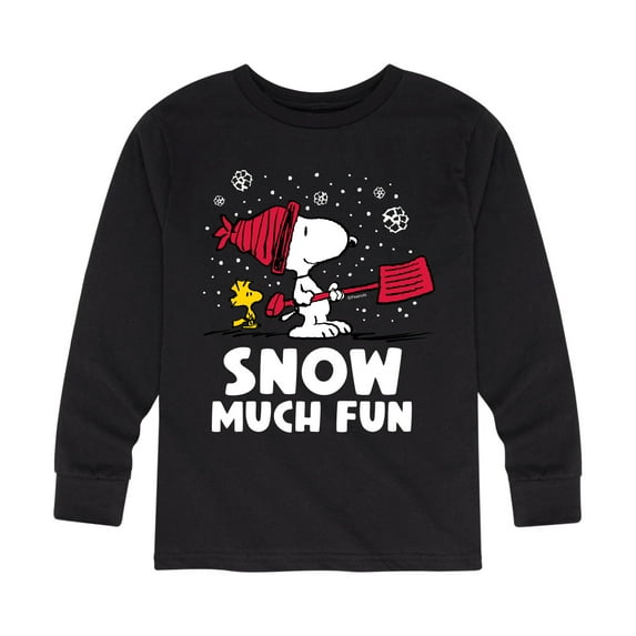 Peanuts - Snoopy and Woodstock Snow Much Fun - Toddler And Youth Long Sleeve Graphic T-Shirt