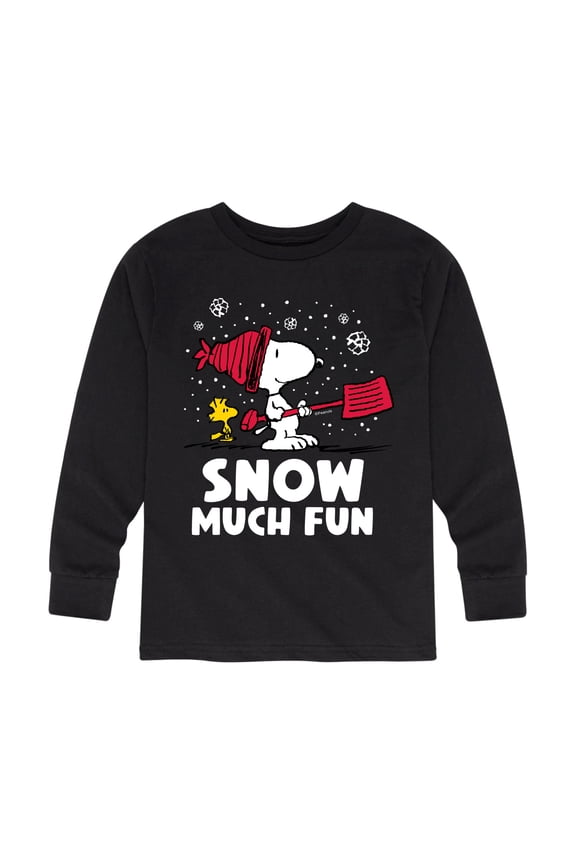 - Snoopy and Woodstock Snow Much Fun - Toddler And Youth Long Sleeve Graphic T-Shirt