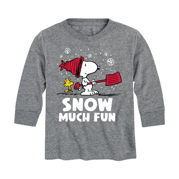 Peanuts - Snoopy and Woodstock Snow Much Fun - Toddler And Youth Long Sleeve Graphic T-Shirt