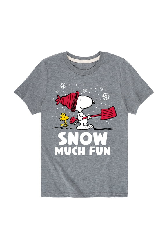 - Snoopy and Woodstock Snow Much Fun - Toddler And Youth Short Sleeve Graphic T-Shirt