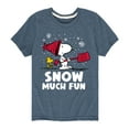 thumbnail image 1 of Peanuts - Snoopy and Woodstock Snow Much Fun - Toddler And Youth Short Sleeve Graphic T-Shirt, 1 of 6