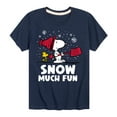 thumbnail image 1 of Peanuts - Snoopy and Woodstock Snow Much Fun - Toddler And Youth Short Sleeve Graphic T-Shirt, 1 of 6