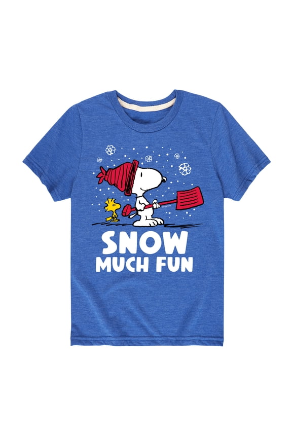 - Snoopy and Woodstock Snow Much Fun - Toddler And Youth Short Sleeve Graphic T-Shirt