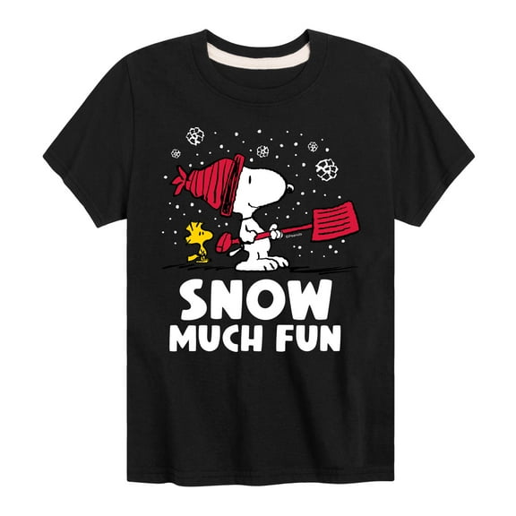 Peanuts - Snoopy and Woodstock Snow Much Fun - Toddler And Youth Short Sleeve Graphic T-Shirt