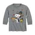 thumbnail image 1 of Peanuts - Snoopy and Woodstock Thanksgiving Scene - Toddler and Youth Long Sleeve Graphic T-Shirt, 1 of 6