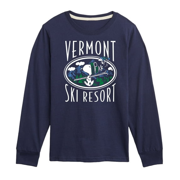 Peanuts - Snoopy and Woodstock Vermont Ski Resort - Toddler And Youth Long Sleeve Graphic T-Shirt