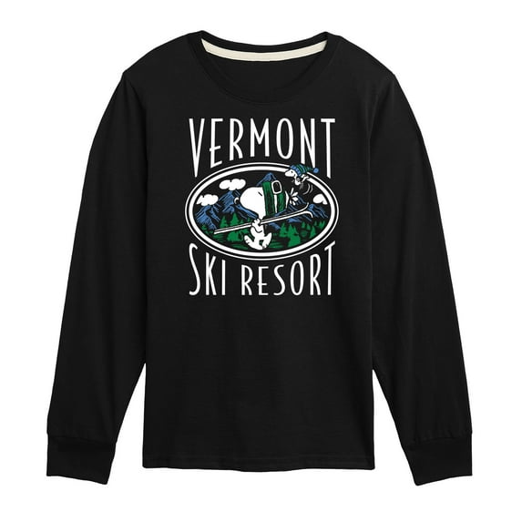 Peanuts - Snoopy and Woodstock Vermont Ski Resort - Toddler And Youth Long Sleeve Graphic T-Shirt