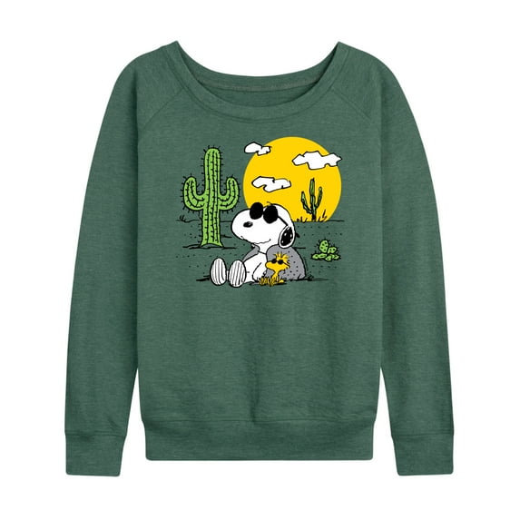 Peanuts - Snoopy and Woodstock- Women's Lightweight French Terry Long Sleeve Shirt