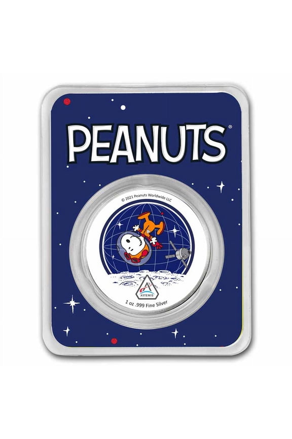 Snoopy in Space - Artemis Missions 1 oz Colorized Silver