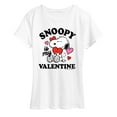 thumbnail image 1 of Peanuts - Snoopy is my Valentine - Women's Short Sleeve Graphic T-Shirt, 1 of 5