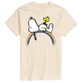 thumbnail image 1 of Peanuts - Snoopy on Rainbow - Men's Short Sleeve Graphic T-Shirt, 1 of 5