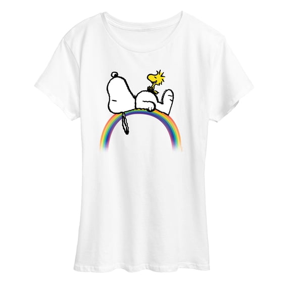 Peanuts - Snoopy on Rainbow - Women's Short Sleeve Graphic T-Shirt