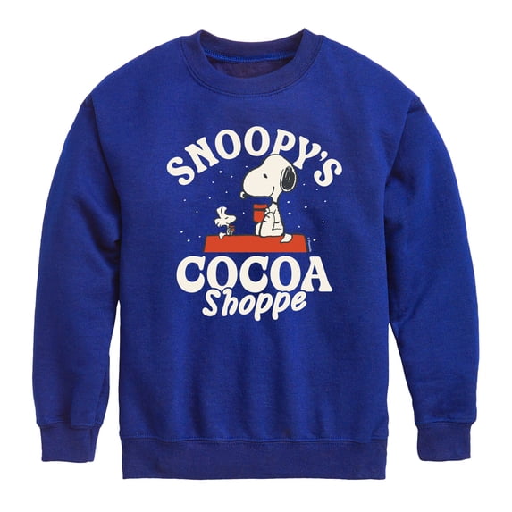 Peanuts - Snoopy's Cocoa Shoppe Boys' Graphic Long Sleeve Fleece Sweatshirt