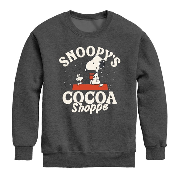 Peanuts - Snoopy's Cocoa Shoppe Boys' Graphic Long Sleeve Fleece Sweatshirt