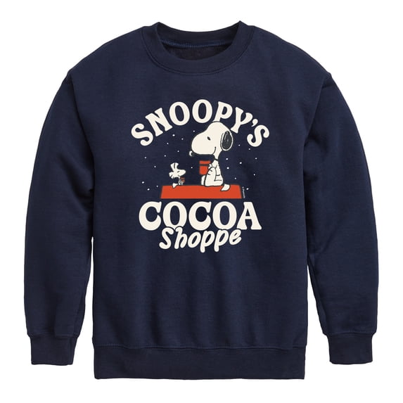 Peanuts - Snoopy's Cocoa Shoppe Boys' Graphic Long Sleeve Fleece Sweatshirt