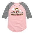 thumbnail image 1 of Peanuts - Snoopy's Cocoa Christmas - Toddler And Youth Girls Raglan Graphic T-Shirt, 1 of 5