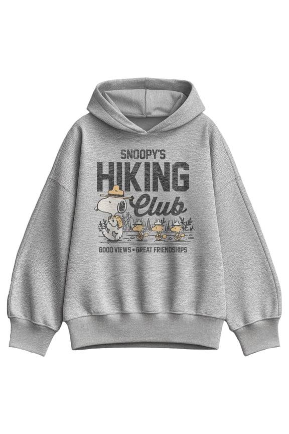 - Snoopy's Hiking Club - Women's Oversized Fleece Hoodie Sweatshirt