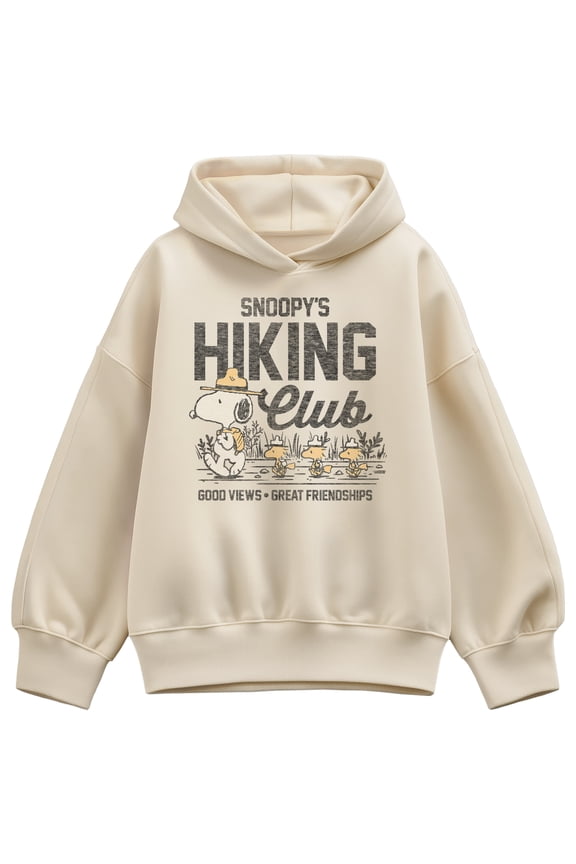 - Snoopy's Hiking Club - Women's Oversized Fleece Hoodie Sweatshirt