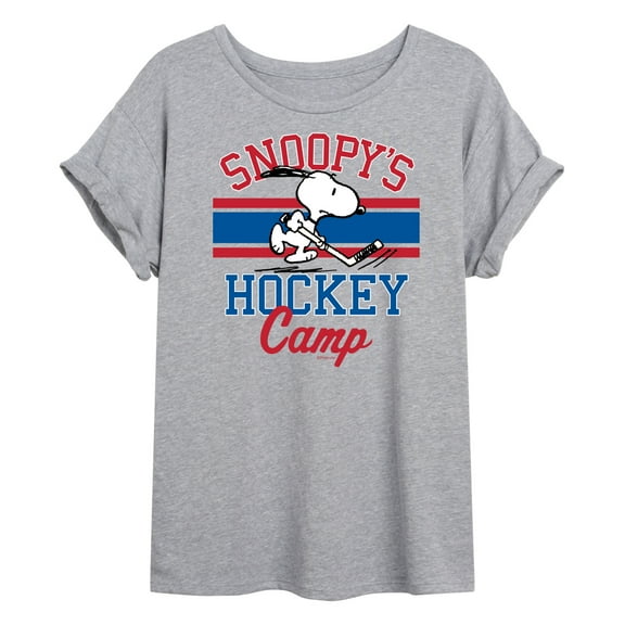 Peanuts - Snoopy's Hockey Camp - Juniors Oversized T-Shirt