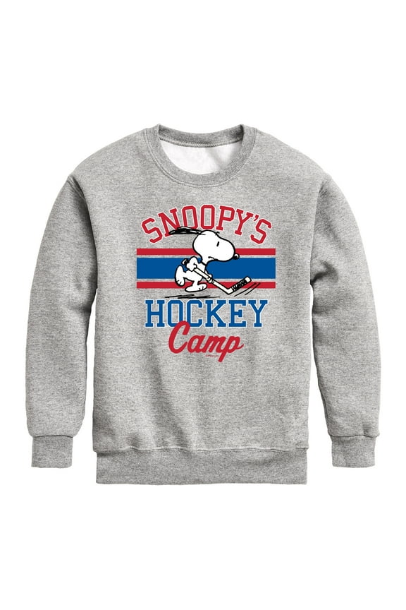 - Snoopy's Hockey Camp - Toddler And Youth Crewneck Fleece Sweatshirt