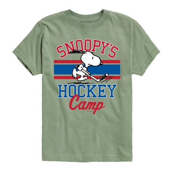 Peanuts - Snoopy's Hockey Camp - Toddler And Youth Short Sleeve Graphic T-Shirt