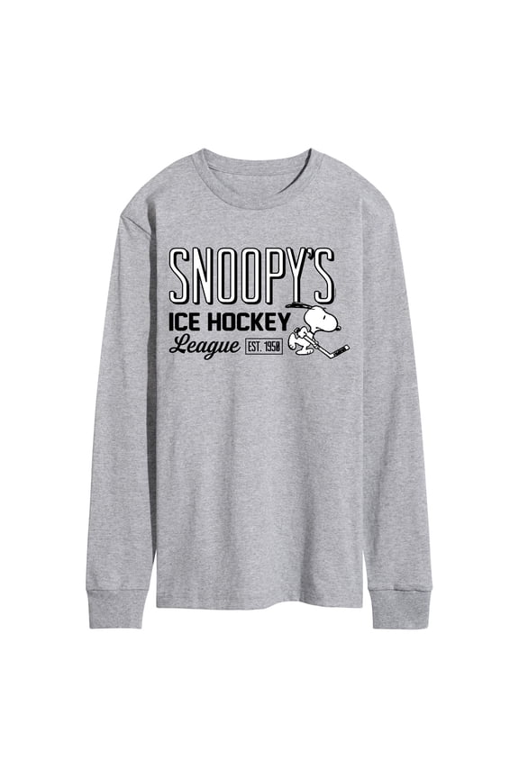 - Snoopy's Ice Hockey League - Men's Long Sleeve Graphic T-Shirt
