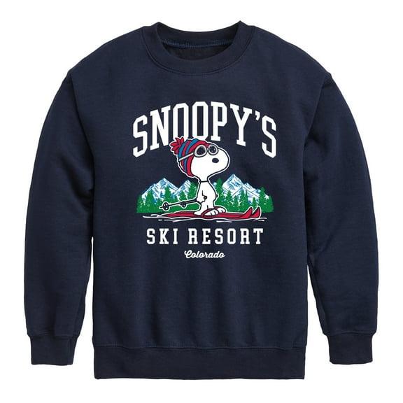Peanuts - Snoopy's Ski Resort - Toddler And Youth Crewneck Fleece Sweatshirt