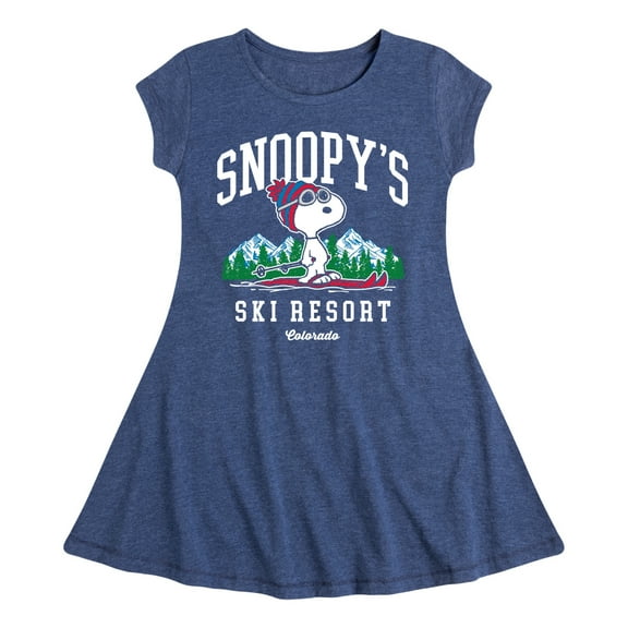 Peanuts - Snoopy's Ski Resort - Toddler And Youth Girls Fit And Flare Dress